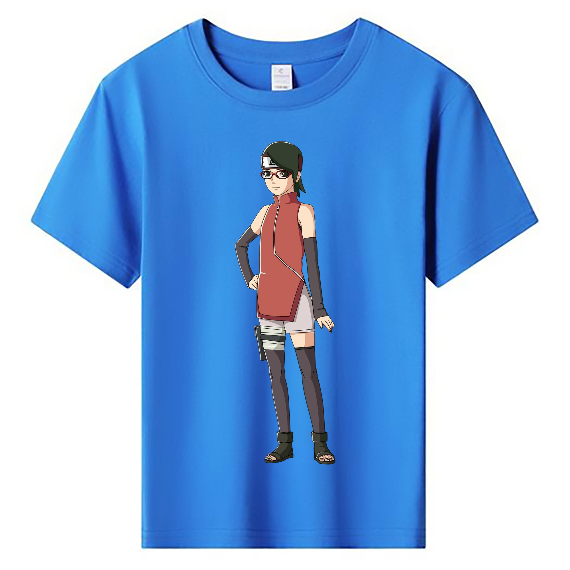 （画像用） NARUTO -ナルト- うちは サラダ Uchiha Sarada 綿100％キッズTシャツ（フロントプリント）